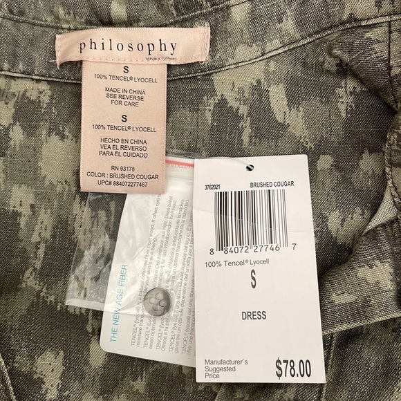 philosophy Pullover Camo Shirt/Dress  Size S - Picture 7 of 8